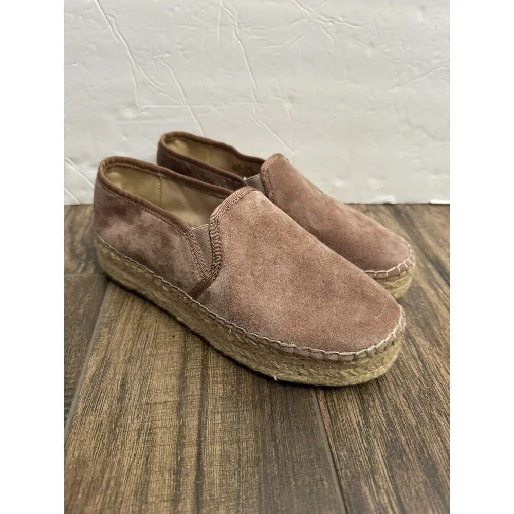 Sam Edelman Size 7.5M Carrin Pink Velvet Espadrille‎ Platform Shoes Comfort